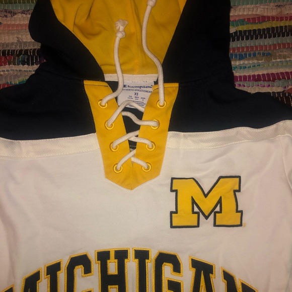 Champion U of M Jersey Hoodie: Worn Once - Picture 2 of 4